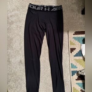 Under Armour Men's Soccer Black Compression Tights with Logo Waistband